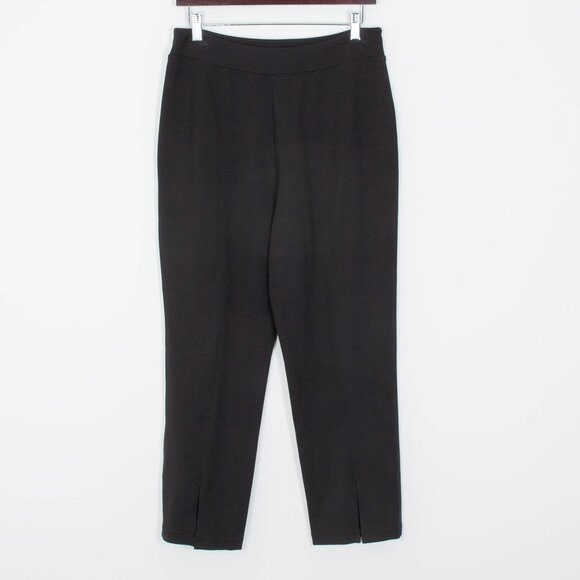 Soft Surroundings Black Front Slit Elastic Waist Ponte Pants Womens Size Small - Picture 2 of 9